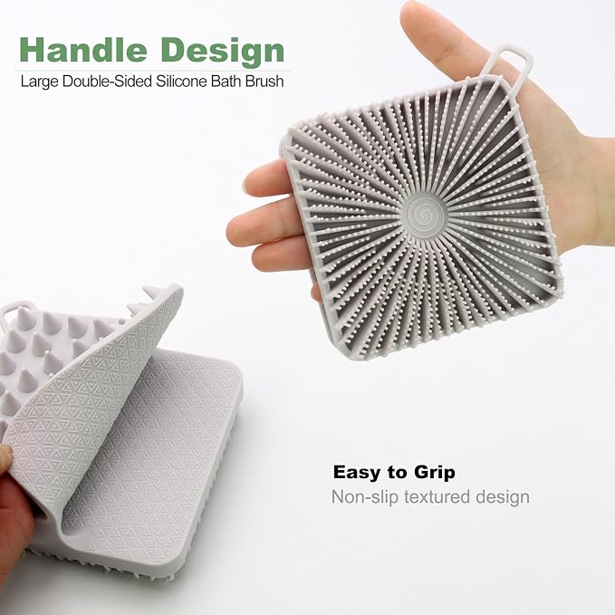 Silicone Body Scrubber, Silicone Loofah Double-Sided Body Brush, Silicone - Image 4