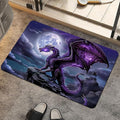 Bath Mat Rug, Majestic Purple Dragon Non Slip Quick Dry Super Absorbent Thin by ZHUZHISHAN