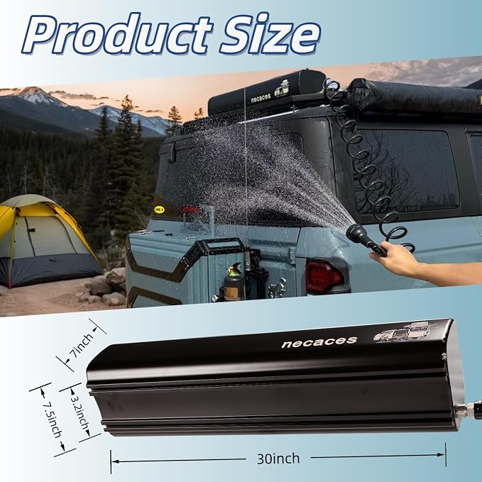 4.5Gallon Pressurized Water Tank, Portable Aluminum Camping Shower Water Storage - Image 5