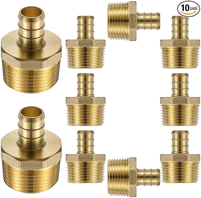 Lidertik 3/4 NPT to 1/2 PEX Fittings Adapter, 1/2" PEX F1807 to 3/4" NPT Male by LidertikWaterHammerArrestor