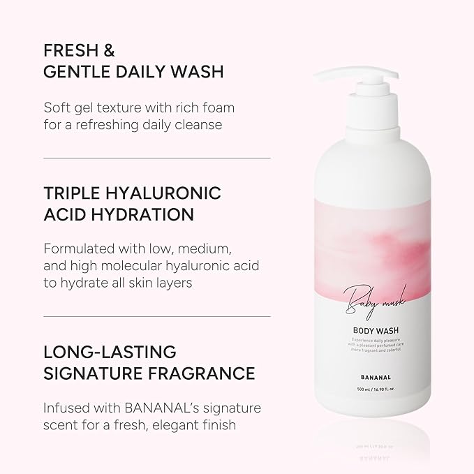 Korean Body Wash with Hyaluronic Acid & Aloe – Hydrating Moisturizing Cleanser - Image 2