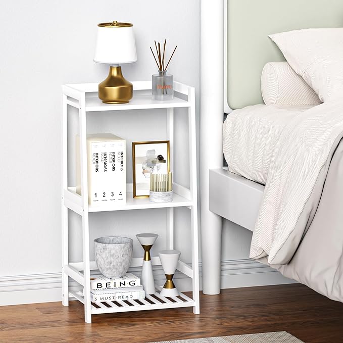 3 Tier Bamboo Bathroom Shelves, Ladder Shelf - Image 5