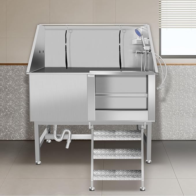 Dog Washing Station Large Dogs Grooming Tub Professional Stainless Steel Dog by RIGMEC