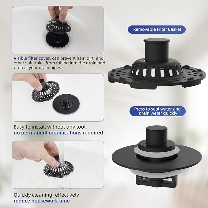 Universal Bathtub Drain Stopper Shower Drain Hair Catcher, Tub Stopper - Image 6