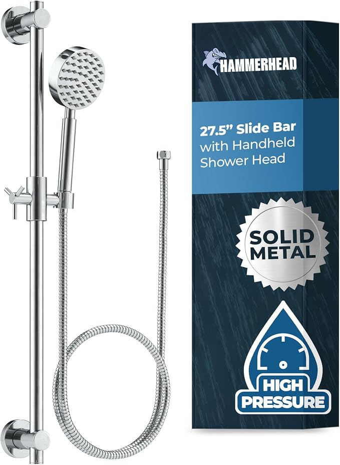 HammerHead Showers® Solid Metal 27.5 Inch Shower Slide Bar Set and Handheld by HammerHeadShowers