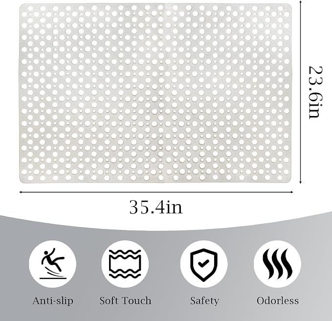 Large Non Slip Shower/Bath Mat for Inside Shower, 35.4x23.6 Inch Anti-Slip - Image 3