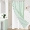 3 in 1 Stall Half Size Mint Green Shower Curtain Set-36 W x 72 H, Modern Waffle by Unknown