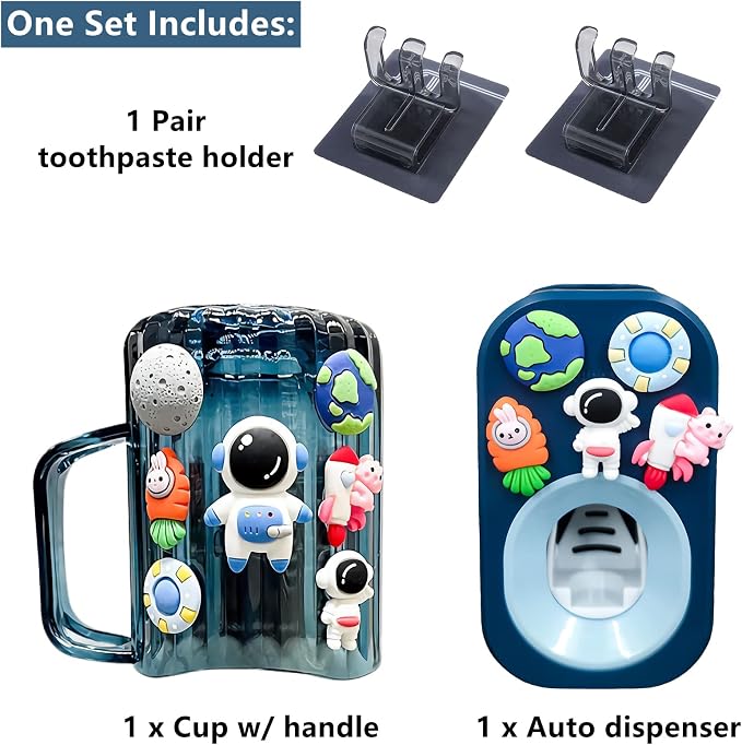 Automatic Toothpaste Dispenser & Toothpaste Holders and Wall Mounted Cup 3 - Image 3