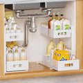 2 Pack Under Sink Organizer, Adjustable Height Under Sink Organizers and Storage by HAIREALM