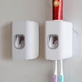 2 Slot Toothbrush Holder and Toothpaste Dispenser Wall Mounted, Automatic by LUEXBOX