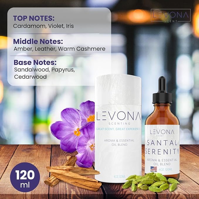 Levona Scent Santal Serenity Essential Oil: Notes of Sandalwood, Papyrus & Amber - Image 2
