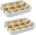 2 Pack Bamboo Soap Dish, Self-Draining Soap Box, Wooden Bamboo Bar Soap Holder by HengLiSam