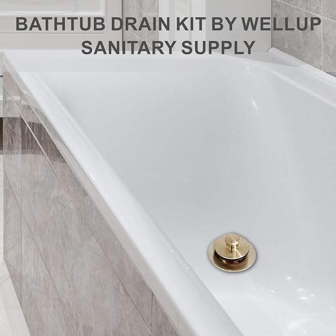 Bathtub Tub Drain Conversion Kit Assembly, Wellup Lift and Turn Twist Tub Drain - Image 2
