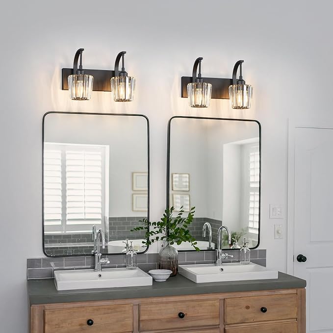 Modern Bathroom Vanity Light, 2-Light Black Wall Sconce - Image 7