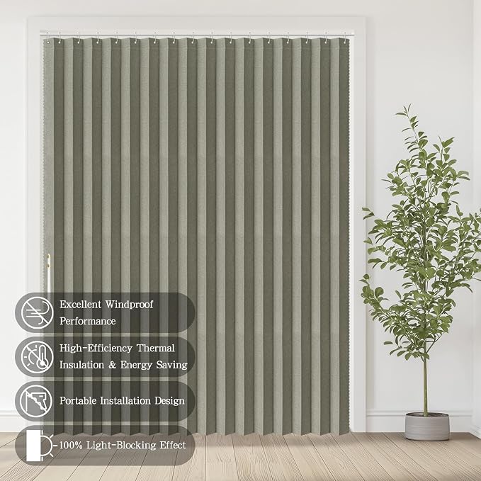 Accordian Door Curtain, 100% Blackout Folding Magnetic Doorway Curtains - Image 8