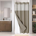 Stall No Hooks Needed Linen Textured Shower Curtain by EACHOPE