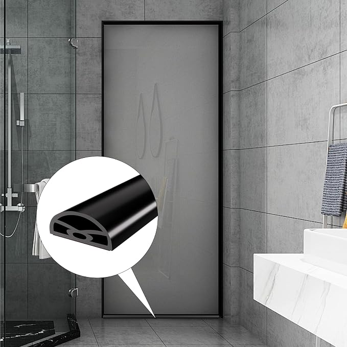 118” Black Shower Threshold Water Dam Stopper - Image 6