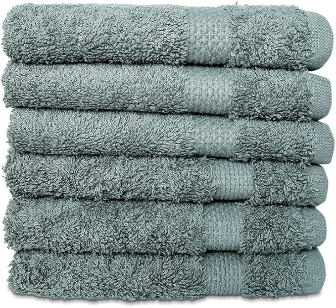 Hencely Premium 6-Pack Washcloths 12x12 Inches Soft Turkish Cotton High by HENCELY
