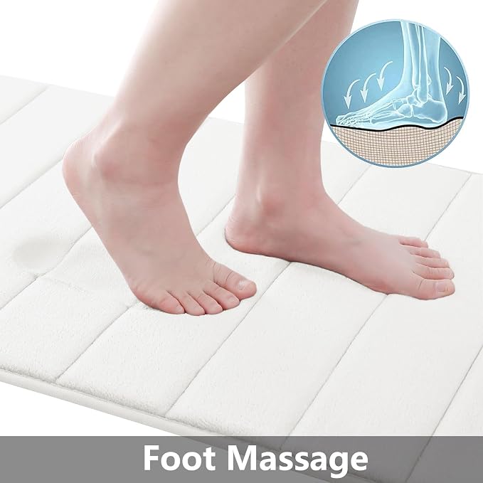 Buganda Memory Foam Bath Mat, Ultra Soft and Non-Slip Bathroom Rugs, Water - Image 3