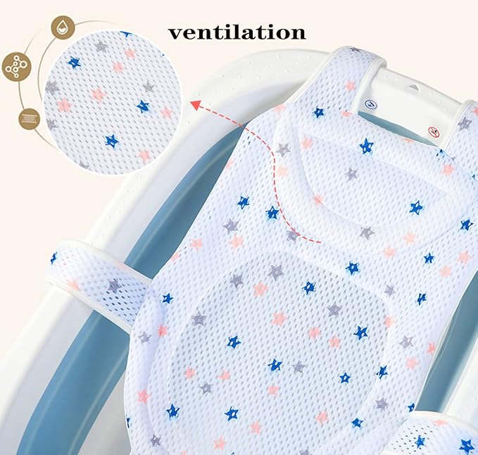 Baby Bath Seat Support Net Soft Headrest Baby Bath Cushion Pad, Breathable - Image 5