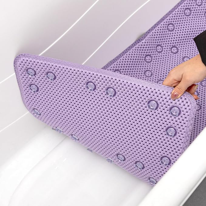 Double Layer Foam Non Slip Bathtub Mat 37x17in, More Comfortable and Thicker - Image 4