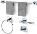 Bathroom Accessories Set Polished Chrome Towel bar Set, 4 Piece Towel Rack Set by Designchangeslife