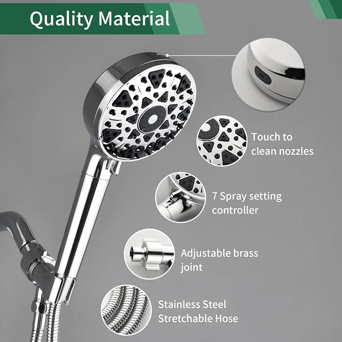 Shower Faucet Set with 7 Functions Handheld Shower Head Filter Shower Combo Set - Image 5
