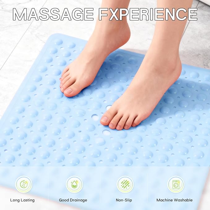 Anti-Slip Bathtub Shower mat, 20.8×20.8（Approximately 53×53cm） inch Soft - Image 4