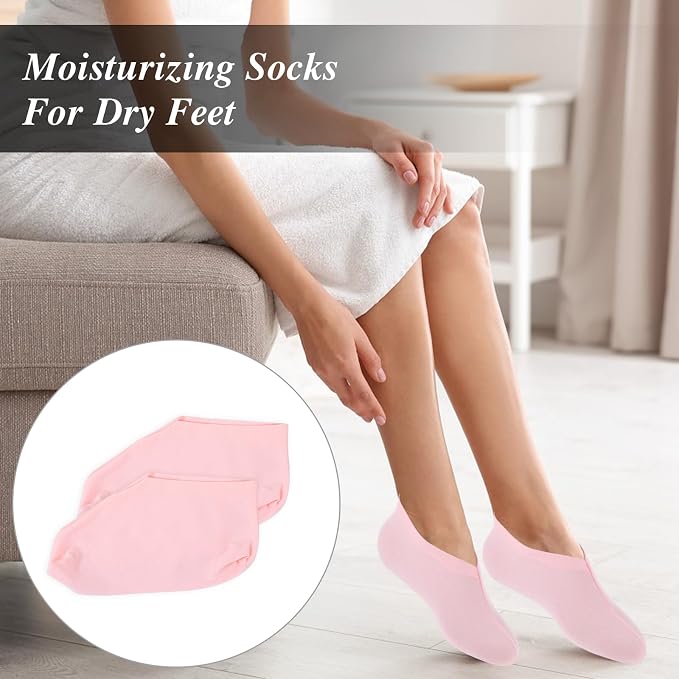 3 Pairs Foot Moisturiser Socks Overnight, Spa Cotton Socks - Image 5