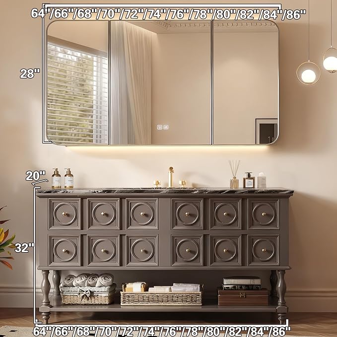 84IN Bathroom Vanity with Sink - Image 2