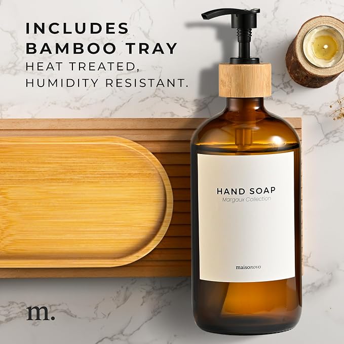 Maisonovo Glass Soap Dispenser Bathroom Set | Hand Soap and Dish Soap Dispenser - Image 7