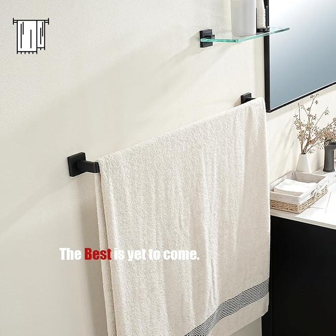 JQK Black Towel Bar, Rounded Edges 32.36 Inch Towel Rack, 304 Stainless Steel - Image 6