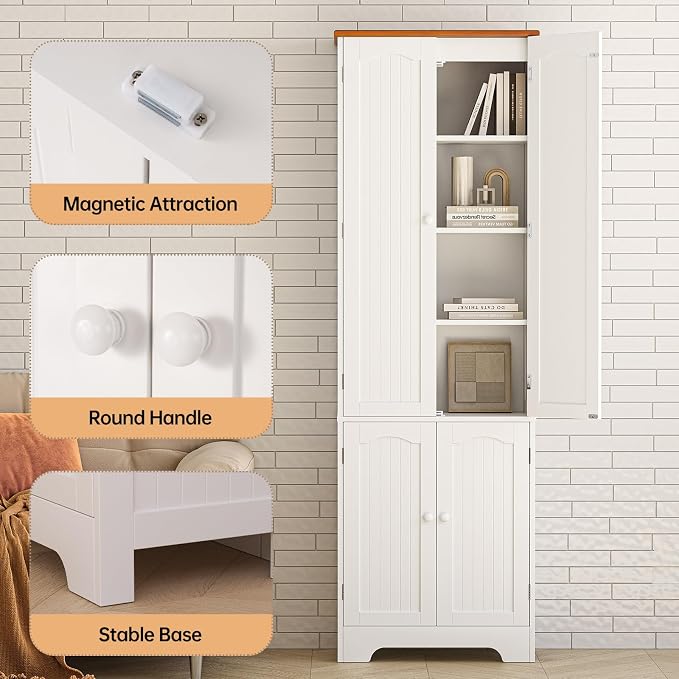 4 Door Pantry - 72.2'' Kitchen Cabinet - Image 5