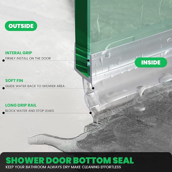 Bathroom Shower Door Seal Strip, PVC Transparent Shower Door Seal Strip - Image 3