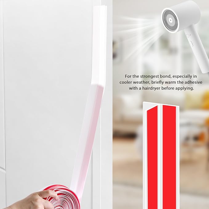 20Ft T-Shaped Door Draft Stopper, Silicone Weather Stripping Seal Tape - Image 5