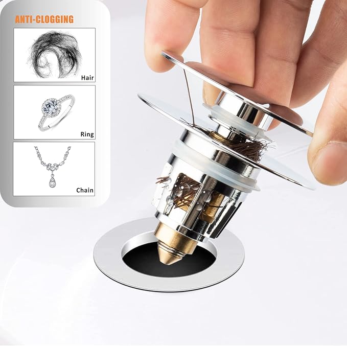 Artiwell Universal Bathroom Sink Drain Stopper, Fits Most Pop-Up Drains - Image 4
