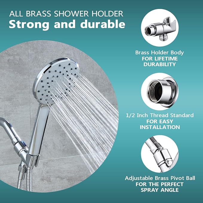 All Metal Handheld Shower Head Holder - Image 4