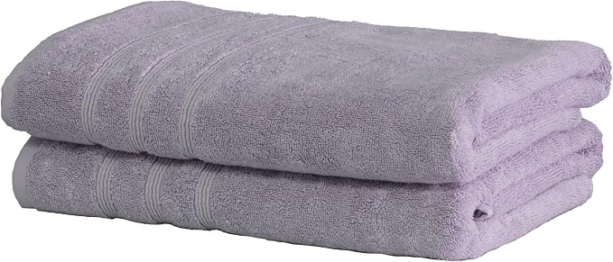 Mosobam Luxury Turkish Set of 2 Bath Towels 30X58 Lavender Aura Oversize 700 by Mosobam