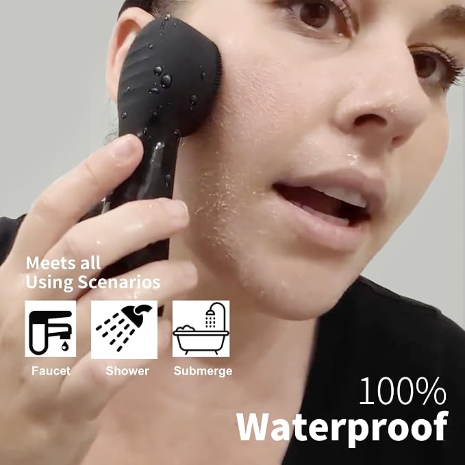 Silicone Face Scrubber, NågraCoola CLIE 2.0 Facial Cleansing Brush, Rechargeable - Image 3
