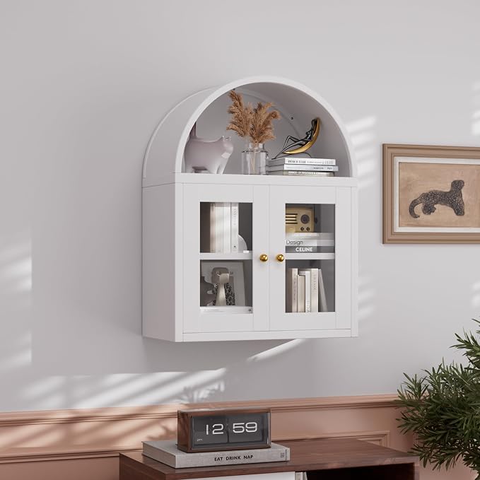 Metal Arched Wall Cabinet, Bathroom Wall Mounted Cupboard, Modern Arched - Image 7