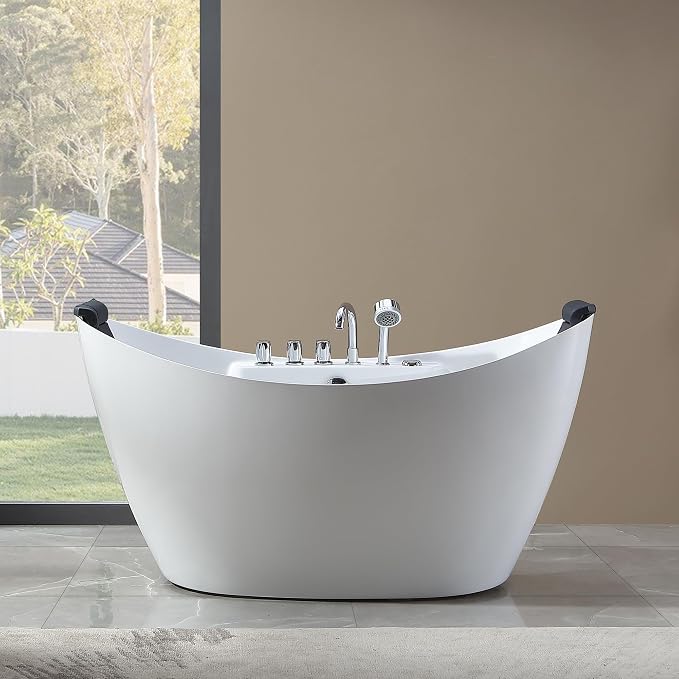 Empava 59" x 28" Freestanding Whirlpool Tub - Image 10