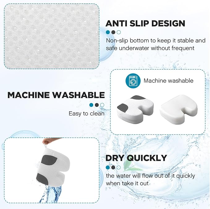 Suzile 2 Pcs Hot Tub Booster Seat Weighted Spa Bathtub Booster Inflatable - Image 5