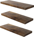 Floating Shelf, 24 in W x 12.75 in D x 2 in H Wooden Floating Wall Shelf by Home