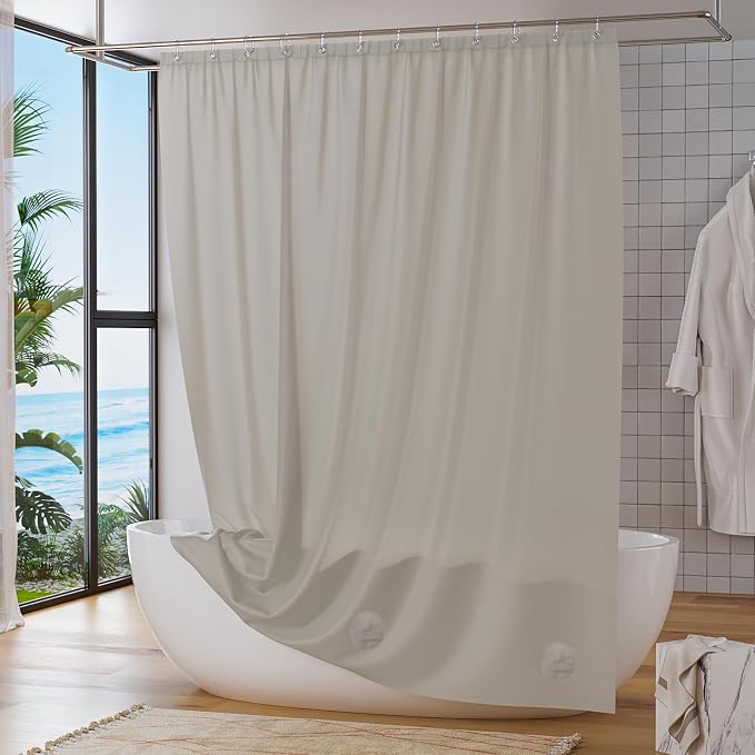 Titanker Shower Curtain Liner 72x72 Tan Shower Liner Lightweight PEVA Shower - Image 2