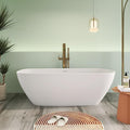 67" Premium Solid Surface Freestanding Bathtub, Upgraded Modern Design Stand by HIGEINE