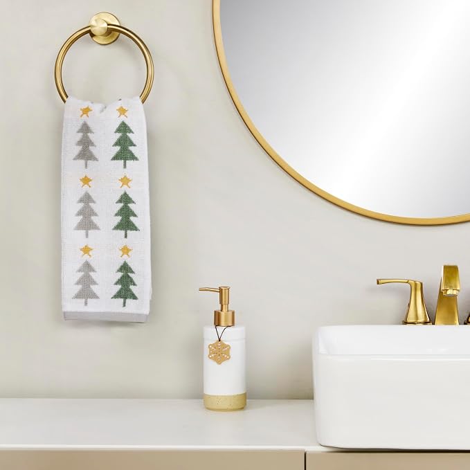 SKL Home Christmas/Winter Multi Trees 100% Cotton Premium 2-Piece Hand Towel Set - Image 3