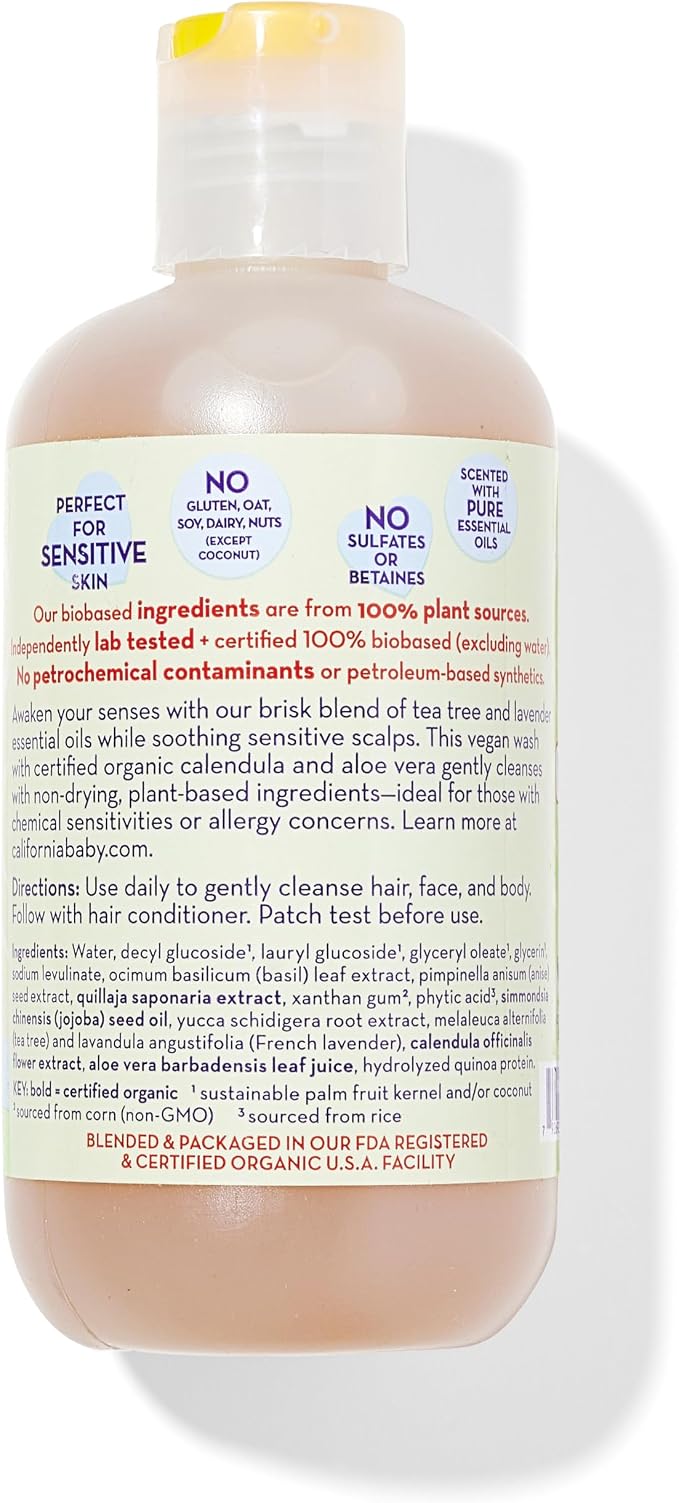 California Baby Tea Tree & Lavender Baby Wash + Baby Shampoo | 100% Plant-Based - Image 2