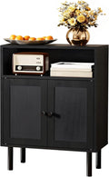 Rattan Storage Cabinet, Boho Accent Cabinet by DONGRONG