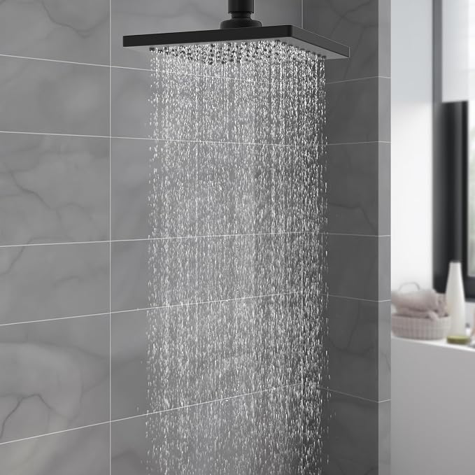Hibbent Thickness Metal Rain Shower Head, Square Bathroom Waterfall Shower Heads - Image 9