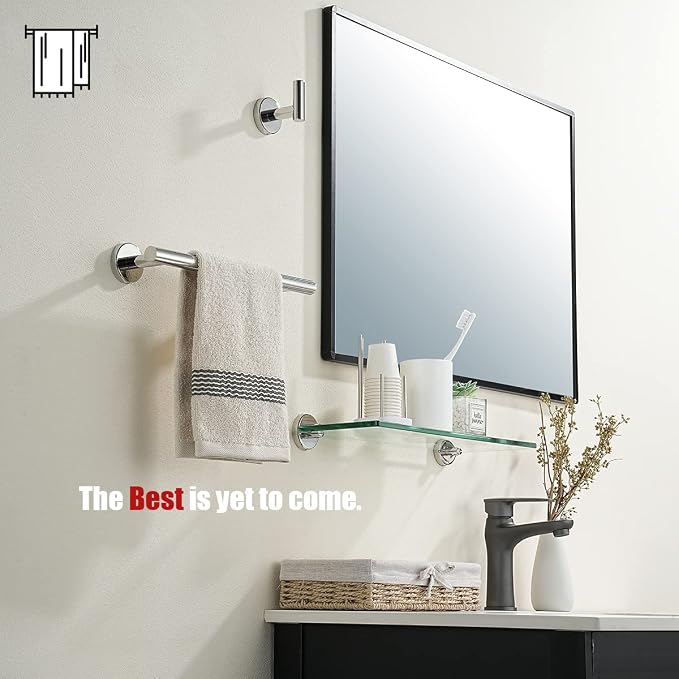 JQK Chrome Towel Bar, 12 Inch 304 Stainless Steel Thicken 0.8mm Towel Rack - Image 4